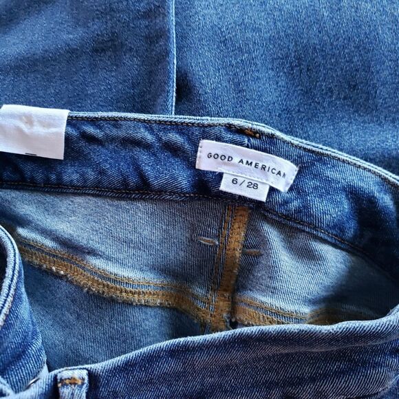 Good American Good Legs Crop Cotton/Elastane Stretchy Skinny Jeans Size 6/28 - Picture 6 of 8